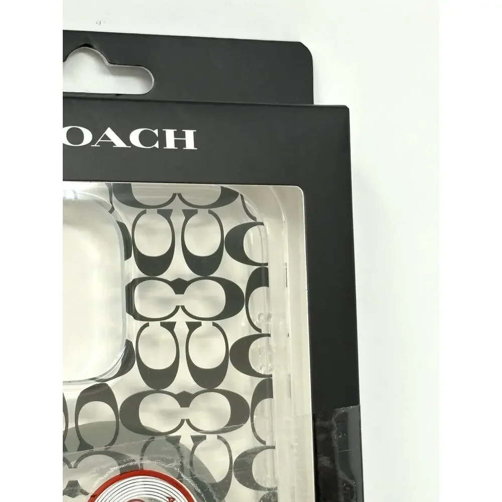Coach iPhone 16 Pro Max Clear Case Signature Cs Deep Forest Logo Magsafe NIP